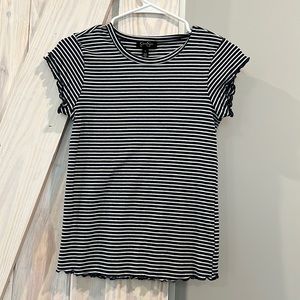 Navy and white striped top